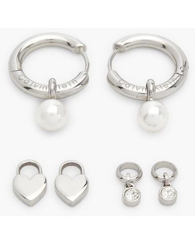 Calvin Klein Earrings - Huggie Gift Set - White