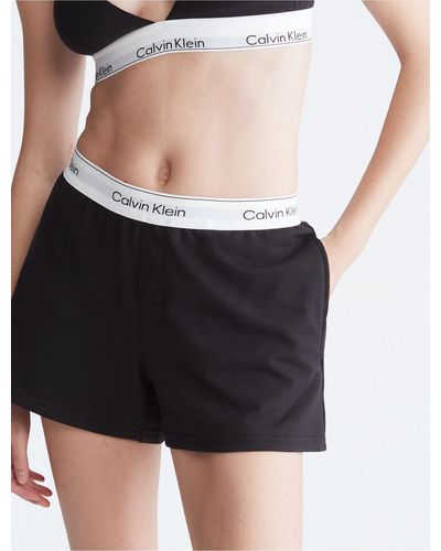 Calvin Klein Modern Cotton Lounge Sleep Shorts - Black