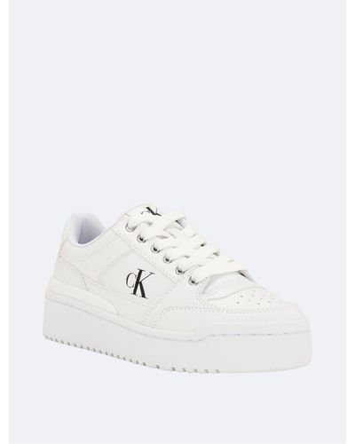 Calvin Klein Alondra Casual Platform Lace-up Sneakers - White