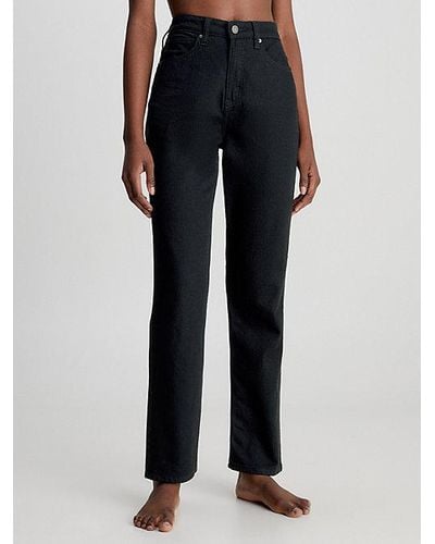 Calvin Klein High Rise Straight Jeans - Zwart