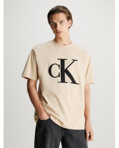 Calvin Klein Relaxed Monogram T-shirt - Natural