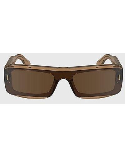 Calvin Klein Aangepaste Rechthoekige Zonnebril Ck24503s - Bruin
