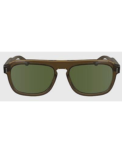 Calvin Klein Modifizierte rechteckige Sonnenbrille CK24504S - Grün