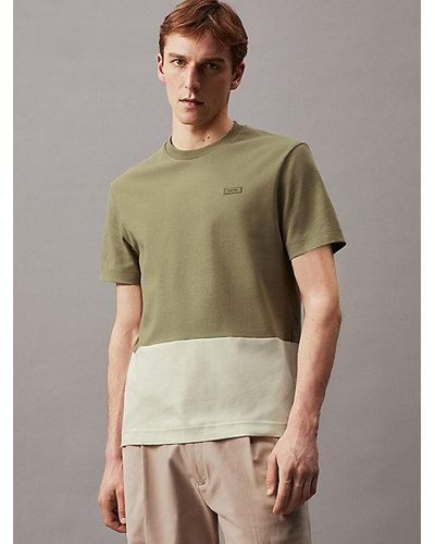 Calvin Klein T-shirt Met Colourblock - Groen