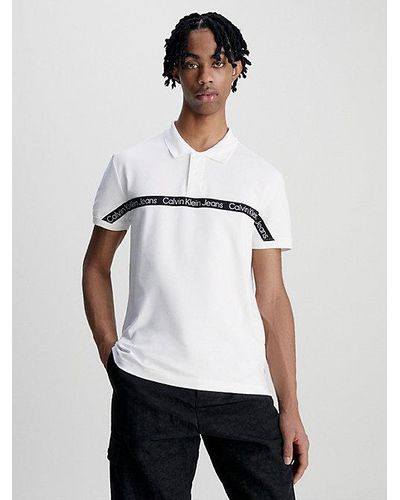 Calvin Klein Poloshirt mit Logo Tape - Weiß