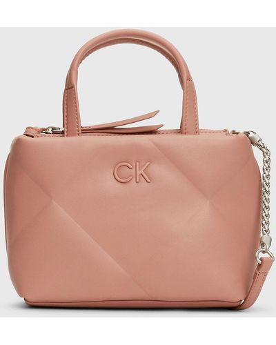 Calvin Klein Mini Quilted Crossbody Tote Bag - Pink