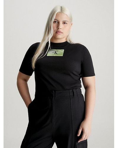 Calvin Klein Logo-T-Shirt in großen Größen - Schwarz