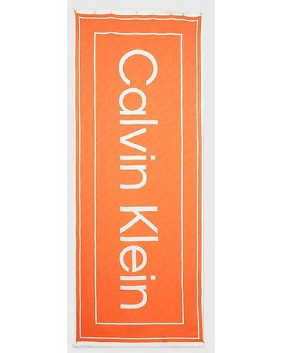 Calvin Klein Bufanda jacquard con logo - Naranja