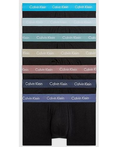 Calvin Klein 7er-Pack Hüft-Shorts - Cotton Stretch - Blau