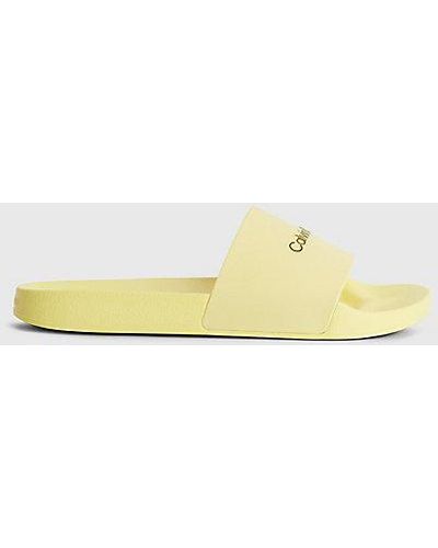 Calvin Klein Logo-Slippers - Gelb
