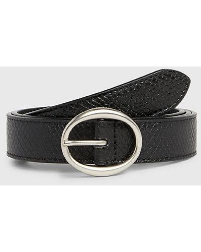 Calvin Klein Cinturón de piel de serpiente sintética - Negro