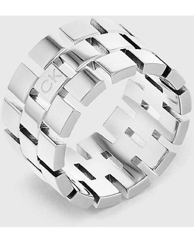 Calvin Klein Ring - Geometric - Wit