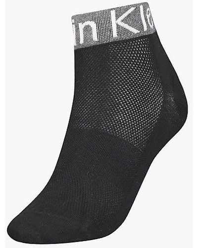 Calvin Klein Calcetines tobilleros con logo - Negro