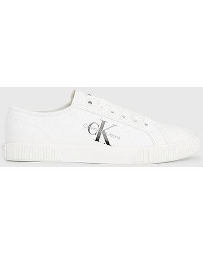 Calvin Klein Recycelte Canvas-Sneakers - Weiß