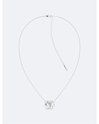 Calvin Klein Organic Shape Pendant Necklace - White