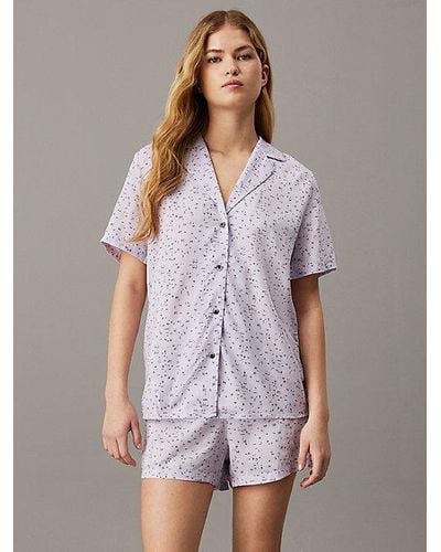 Calvin Klein Pyjama Met Short - Paars