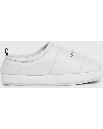 Calvin Klein Quilted Slippers - White