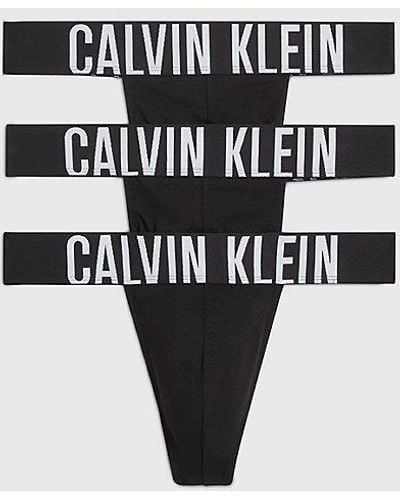 Calvin Klein 3-pack Strings - Intense Power - Zwart