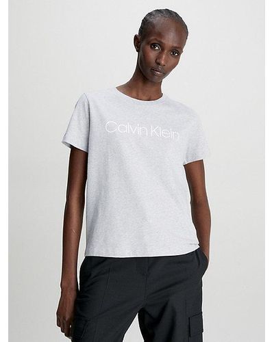 Calvin Klein Camiseta de algodón orgánico con logo - Blanco