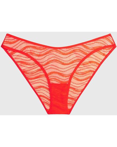 Calvin Klein Lace Bikini Briefs - Orange