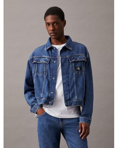 Calvin Klein Veste en jean boxy - Bleu