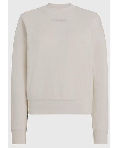 Calvin Klein Relaxed Sweatshirt Van Badstofkatoen - Wit