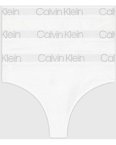 Calvin Klein 3-pack Strings Met Hoge Taille - Body - Wit