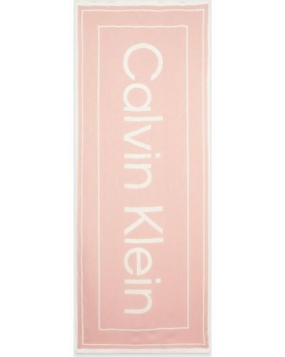 Calvin Klein Écharpe en jacquard avec logo - Rose