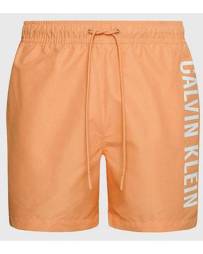 Calvin Klein Medium Zwemshort Met Trekkoord - Intense Power - Oranje