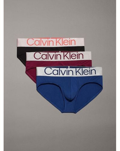 Calvin Klein 3 Pack Briefs - Steel Micro - Blue