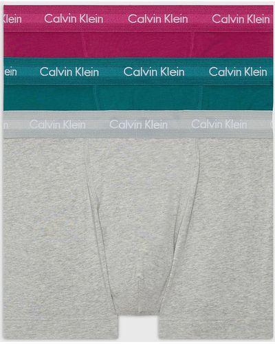 Calvin Klein Boxer Lot De 3 Caleçon Coton Stretch - Multicolore