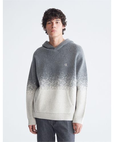 Calvin Klein Ombre Pullover Sweater Hoodie - Gray