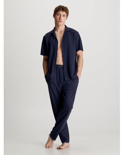 Calvin Klein Trousers Pyjama Set - Ck Black - Blue