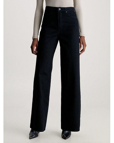 Calvin Klein High Rise Wide Leg Jeans - Zwart