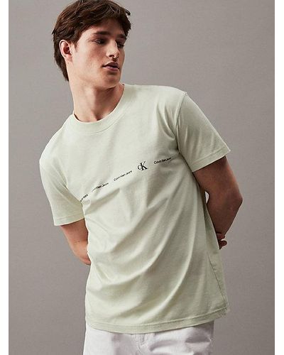 Calvin Klein T-shirt Met Herhaald Logo - Wit