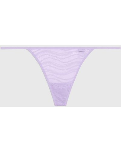 Calvin Klein Lace Thong - Purple