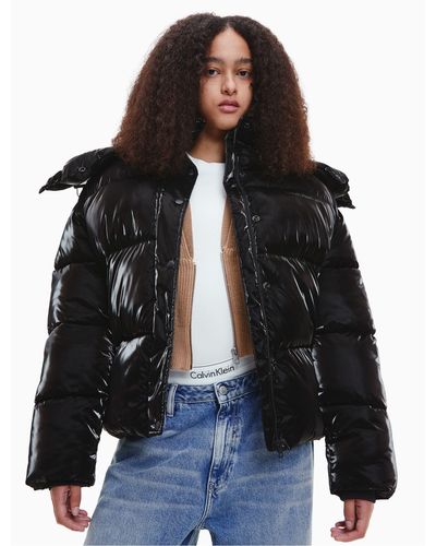 Calvin Klein Oversized Repreve® Shiny Puffer Jacket - Black