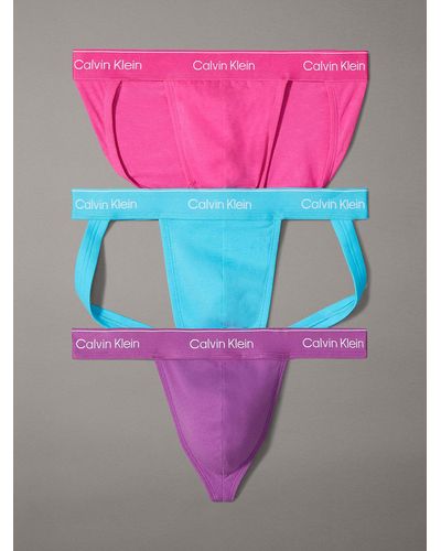 Calvin Klein Lot de 3 slip, string et string homme - Pride - Rose