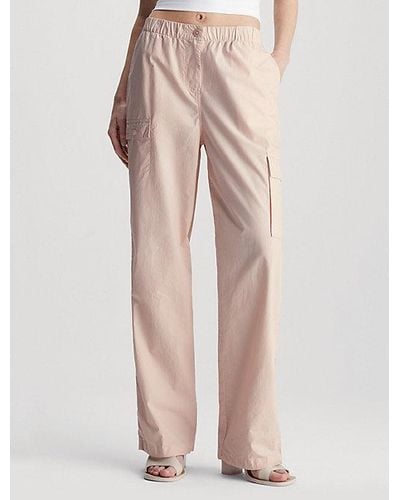 Calvin Klein Pantalón cargo recto de algodón - Rosa