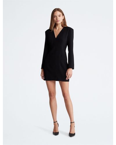 Calvin Klein V-neck Mini Dress - Black