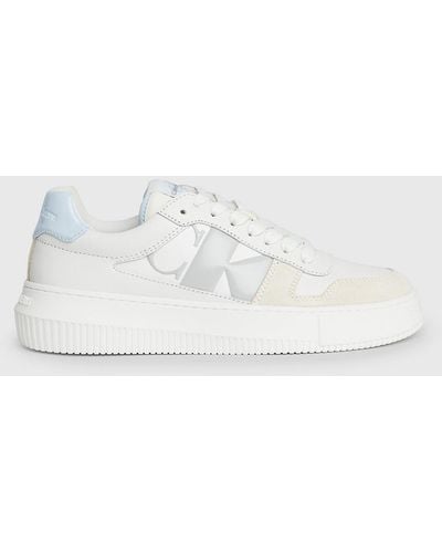 Calvin Klein Leather Trainers - Natural