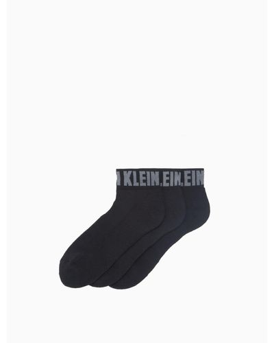 Calvin Klein Power Logo Quarter 3-pack Socks - Blue