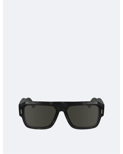 Calvin Klein Modified Rectangle Acetate Sunglasses - Gray