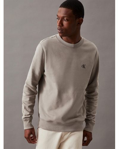 Calvin Klein Monogram Fleece Sweatshirt - Brown