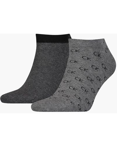 Calvin Klein 2 Pack Logo Ankle Socks - - Grey - Men - 39-42 - Gris