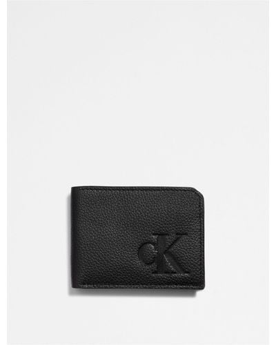 Calvin Klein Pebble Leather Slim Bifold Wallet - Black