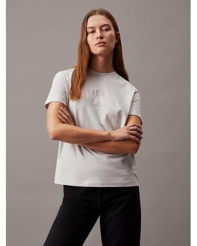 Calvin Klein T-shirt avec logo iridescent - Blanc