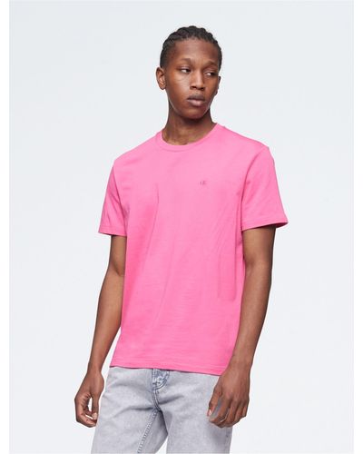Calvin Klein Smooth Cotton Monogram Logo T-shirt - Pink