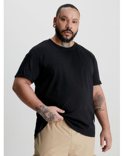 Calvin Klein T-shirt grande taille avec insigne monogramme - Noir