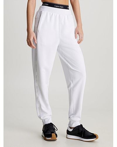 Calvin Klein Pantalon de jogging en tissu éponge - Blanc